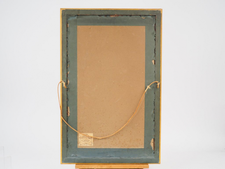 LAGHOUAT. 'Chameliers au crépuscule' Aquarelle. Signée en bas à gauche