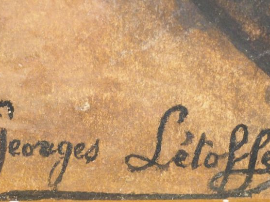 Georges LÉTOFFÉ. 'L’heure du thé'. Aquarelle gouachée.  Signée en bas.