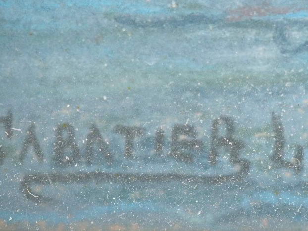 L. SABATIER. 'Marine'. Pastel.  Signé en bas à gauche.  Dim. à vue : 2