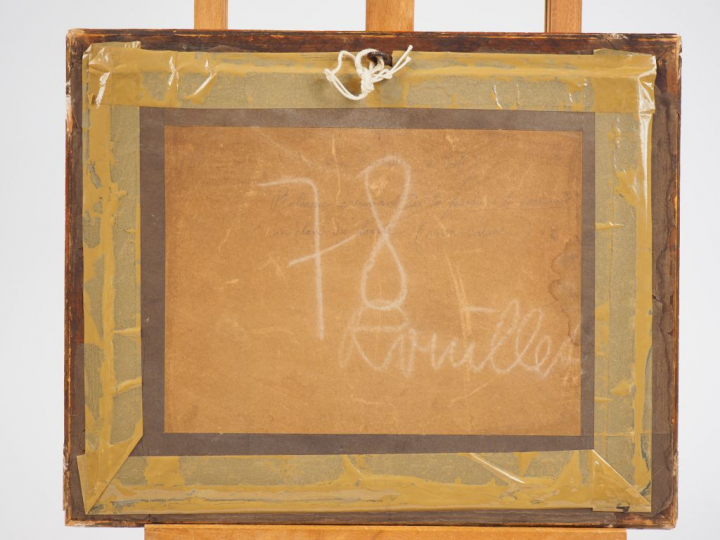 L. SABATIER. 'Marine'. Pastel.  Signé en bas à gauche.  Dim. à vue : 2