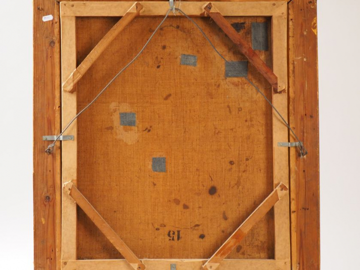 Elaïs SEVERAC. 'Portrait de jeune femme au turban'. Huile sur toile.  