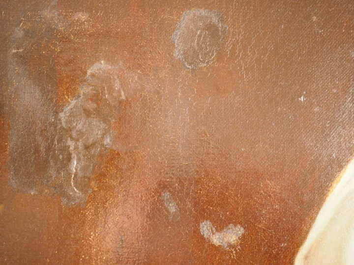 Elaïs SEVERAC. 'Portrait de jeune femme au turban'. Huile sur toile.  