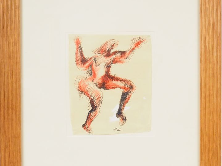 Ossip ZADKINE. 'Femme nue' Dessin à l’encre et au crayon. Signé du mon