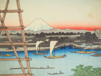Vente aux enchères HIROSHIGE (1797-1858) Deux estampes oban tate-e de la série des « Cent