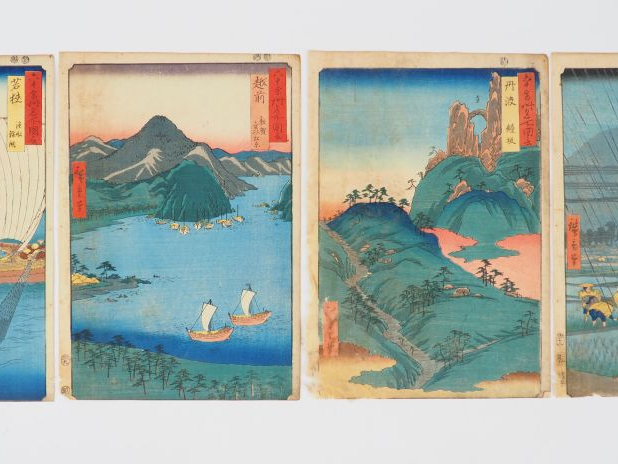 HIROSHIGE (1797-1858) Huit estampes oban tate-e de la série des « Vues