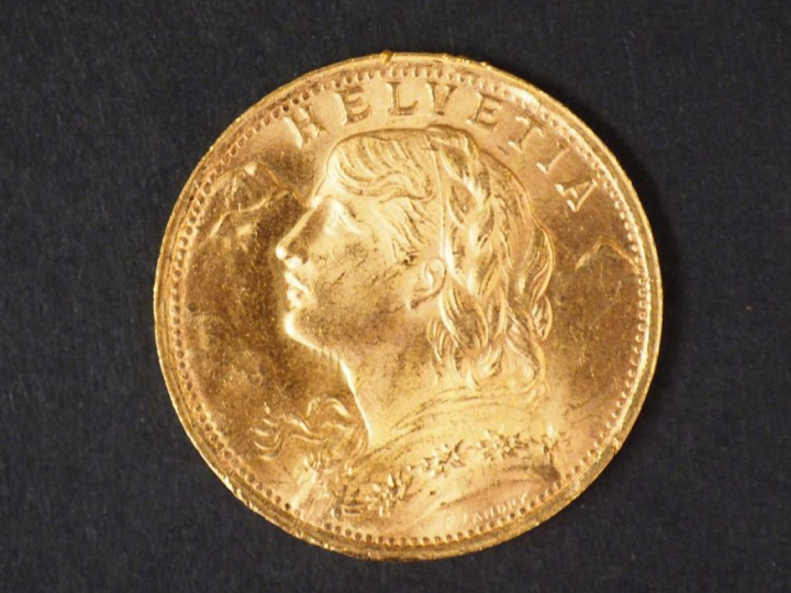 Pièce de 20 Francs or suisse, 1935. FRAIS ACHETEURS : 5% TTC