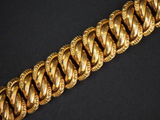 Vente aux enchères Bracelet articulé en or jaune, maille américaine. Long. 19,5 cm Poids.