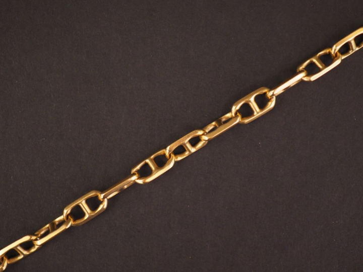 Bracelet en or jaune, maille marine.  Long. 25,5 cm Poids. 18,66 g (de