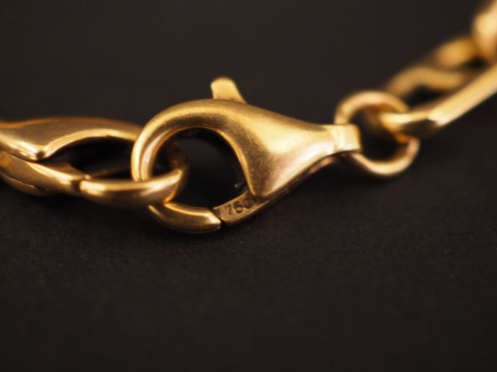 Bracelet en or jaune, maille marine.  Long. 25,5 cm Poids. 18,66 g (de