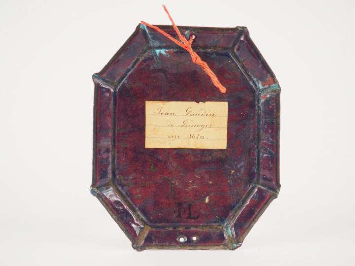 Jean LAUDIN à Limoges. "Ecce Homo"  Plaque en émail  peint polychrome 