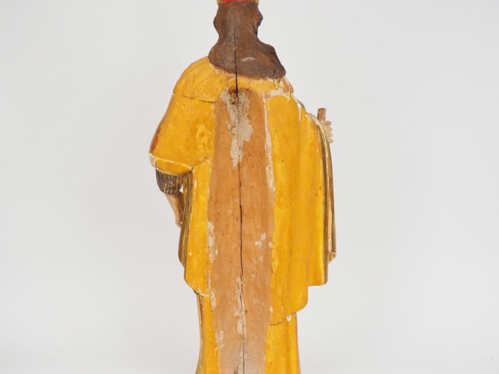 Sculpture fin XVIIIème - début XIXème en bois polychrome  "Sainte Vier
