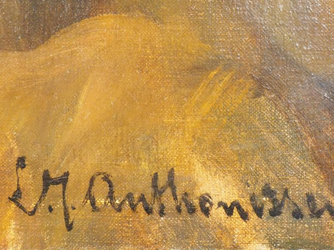 Louis Joseph ANTHONISSEN "Portrait de femme au fichu" Huile sur toile.