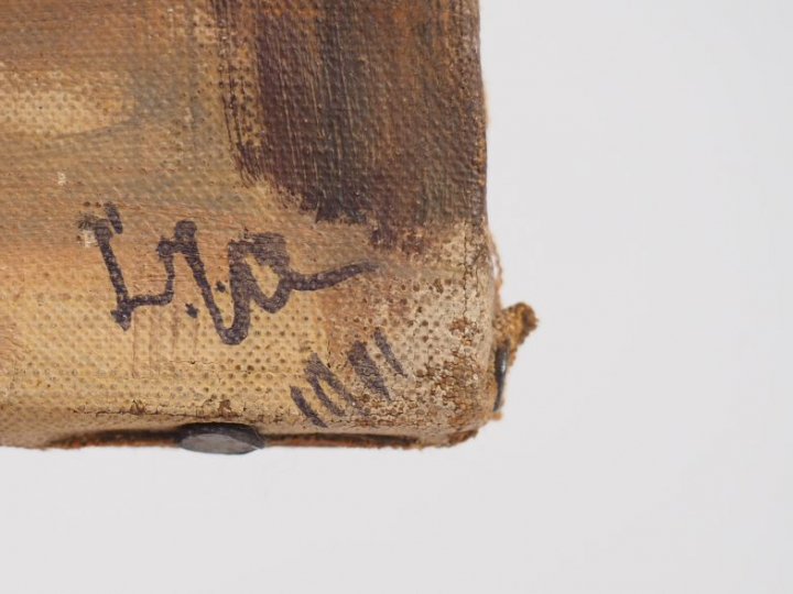 Louis Joseph ANTHONISSEN "Ville animée d'Afrique du Nord" Huile sur to