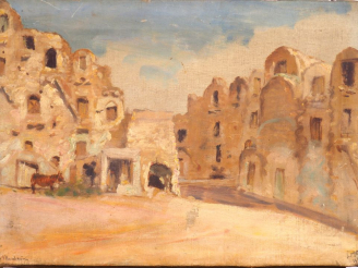 Vente aux enchères Louis Joseph ANTHONISSEN "Ville d'Afrique du Nord" Huile sur toile. Si