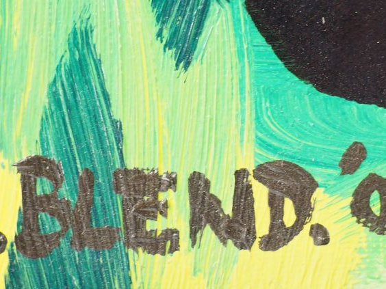 B. BLEND "La partie de rugby" Huile sur toile. Signée en bas à gauche.