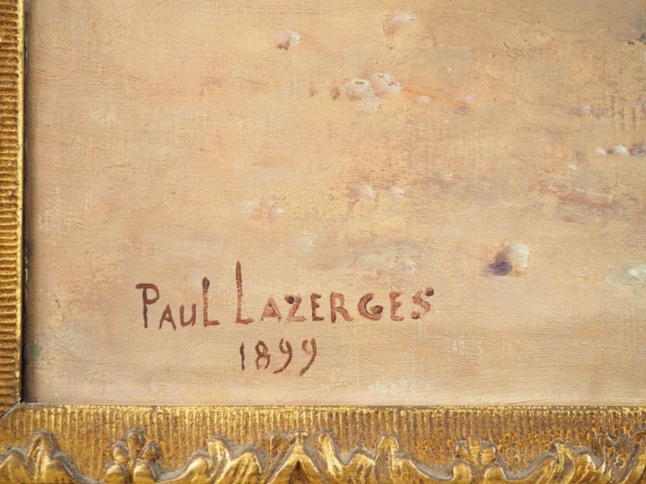 Paul LAZERGES "La Caravane" Huile sur toile. Signée en bas à gauche et