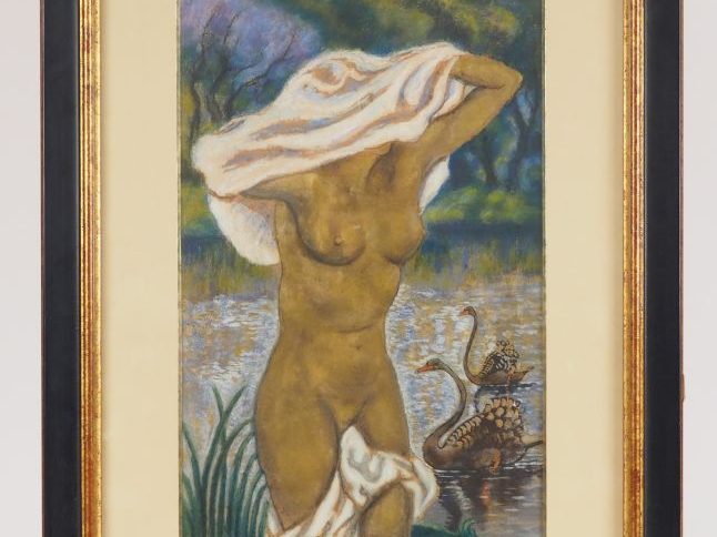 Georges MANZANA PISSARO  "Baigneuse" Pastel. Signé en bas et daté 42. 