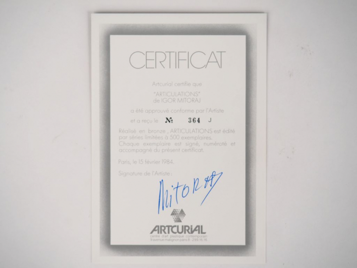 Igor MITORAJ "Articulations" Médaille en bronze. Signée et numérotée 3