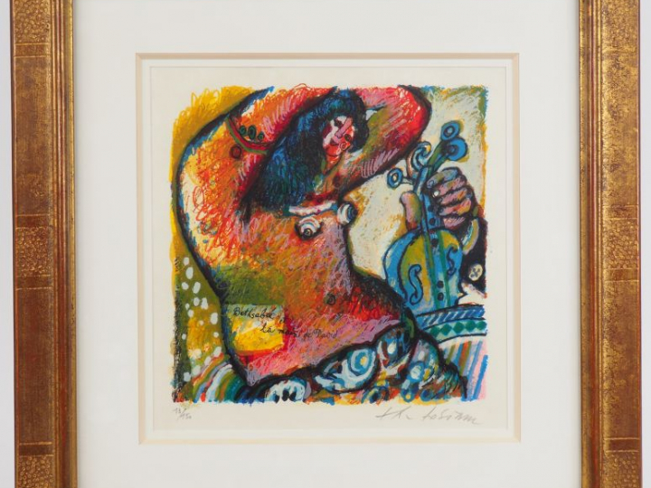 TOBIASSE "Bethsabée et la main de David" Lithographie sur Japon Numéro