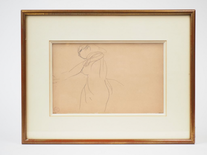 Henri de TOULOUSE-LAUTREC  «Etude » Dessin double faces au crayon.  Si