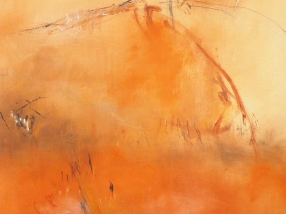 Abderrahim YAMOU  "Composition" Signé au dos et daté 1993. 139 x 107 c