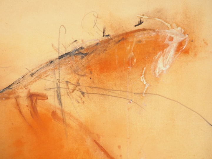 Abderrahim YAMOU  "Composition" Signé au dos et daté 1993. 139 x 107 c