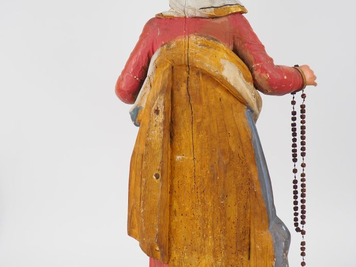 Sculpture fin XVIIIème - début XIXème en bois polychrome  "Vierge à l'