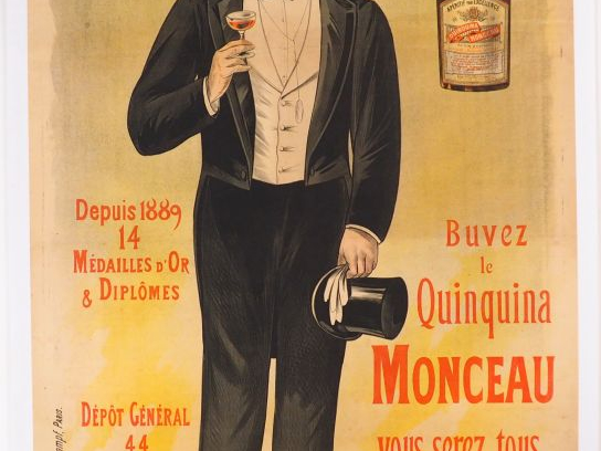 QUINQUINA MONCEAU. Affiche par OGE (non signée), imprimerie Charles Ve