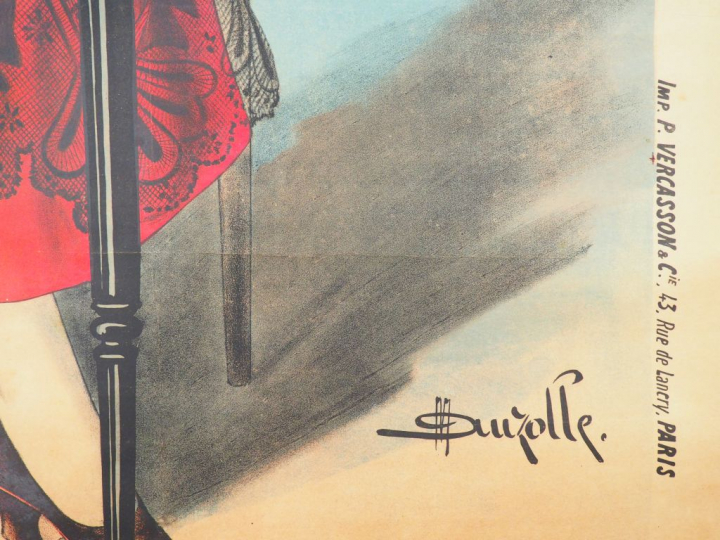 AMANDINES DE PROVENCE. Affiche par Marcellin Auzolle, imprimerie Verca