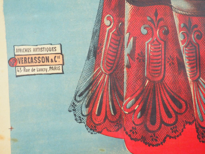 AMANDINES DE PROVENCE. Affiche par Marcellin Auzolle, imprimerie Verca