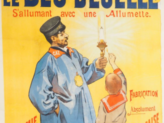 Vente aux enchères LE BEC DESSELLE. Affiche par Firmin Bouisset, Imprimerie Camis,1900. C