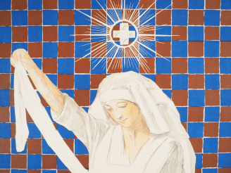 Vente aux enchères LA CROIX SOLEIL. Affiche par Leonetto Cappiello, imprimerie Devambez, 