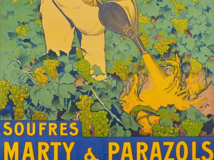 SOUFRES MARTY   PARAZOL. Affiche par F. Auer, imprimerie Vercasson, 19