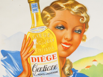 Vente aux enchères DIÈGE. Affiche par Henri Le Monnier, imprimerie Joseph Charles, circa 