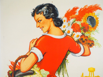 Vente aux enchères ENGRAIS TARDE. Affiche par Henri Le Monnier, circa 1930. Condition : A