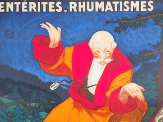 Vente aux enchères PLOMBIÈRES LES BAINS. Affiche par Jean d’Ylen, imprimerie Vercasson, 1