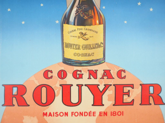 Vente aux enchères COGNAC ROUYET. Affiche monogrammée TH, imprimerie Union Parisienne  de