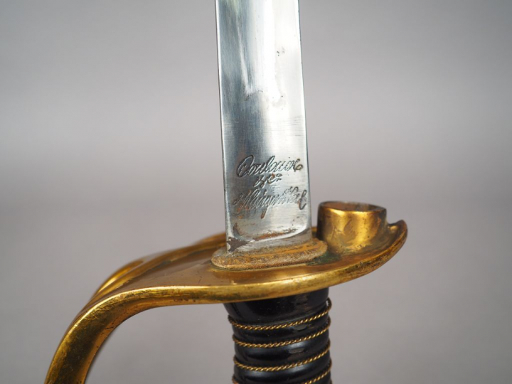 Rarissime sabre-Lance Arcelin pour le mousqueton 1856. Belle lame à tr