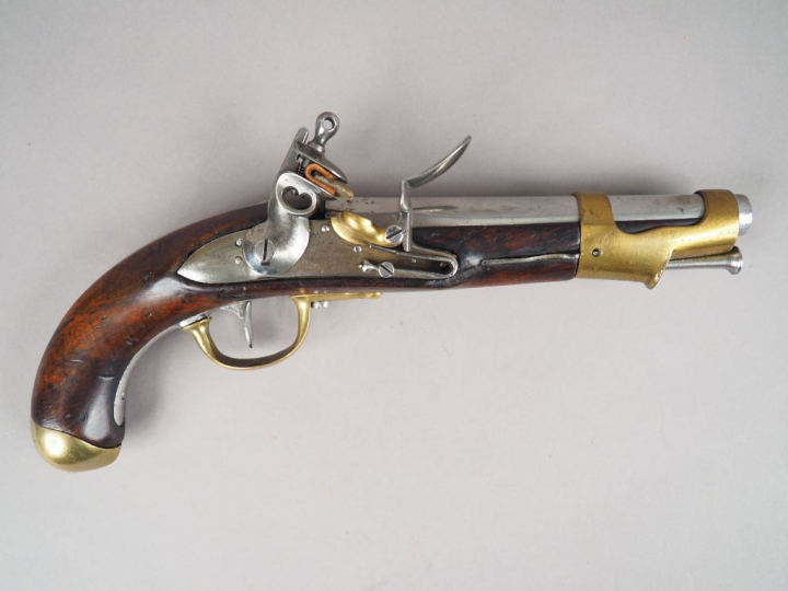 Rare pistolet de cavalerie Français modèle AN IX, fabrication Maubeuge