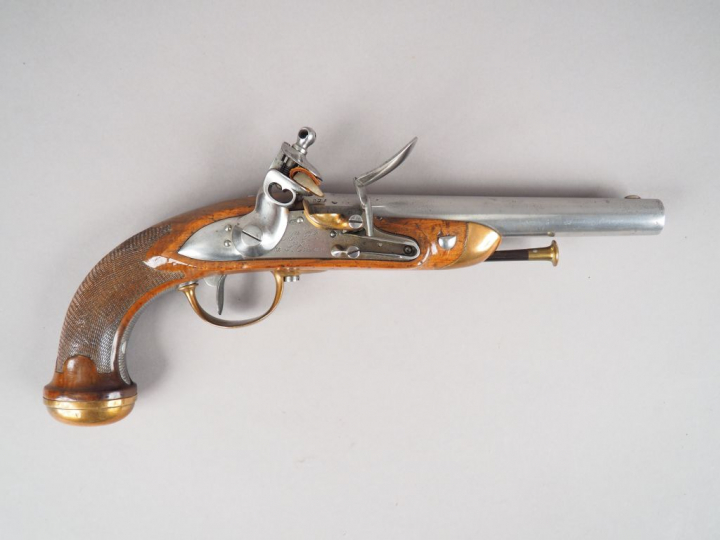 Pistolet réglementaire d’officier modèle 1816 à silex, fabrication, co