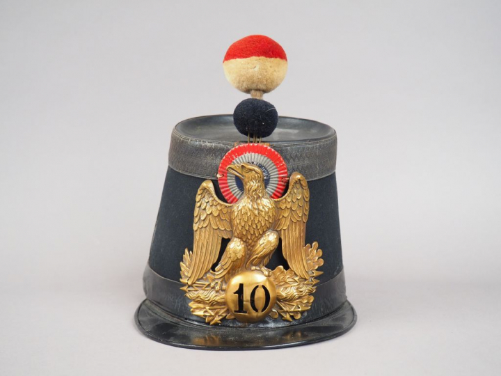 Shako d’officier du 10éme bataillon de la Garde Nationale, époque Prés