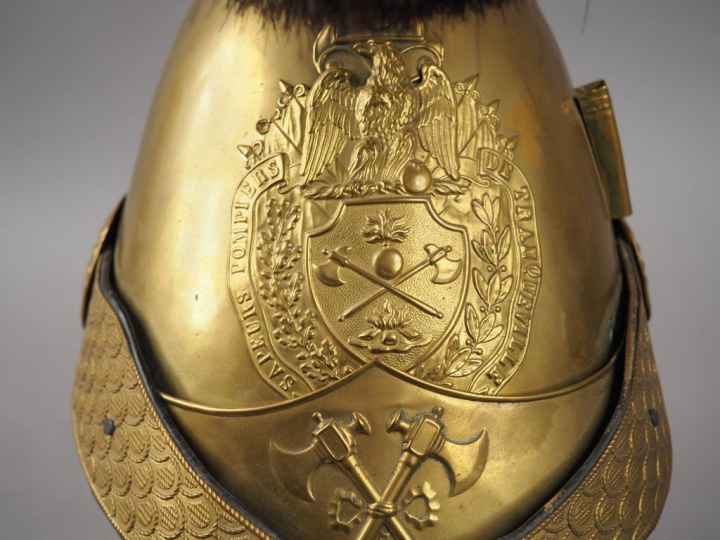 Casque de Pompier modèle 1853 des sapeurs-pompiers de Tranqueville (Vo
