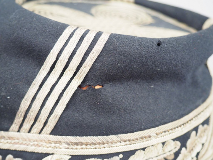 Belle casquette de préfet époque Second Empire, coiffe en drap bleu om