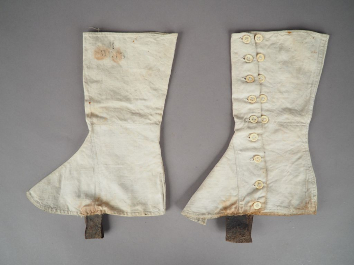 Belle et rare paire de guêtres réglementaire d’infanterie modèle 1867 