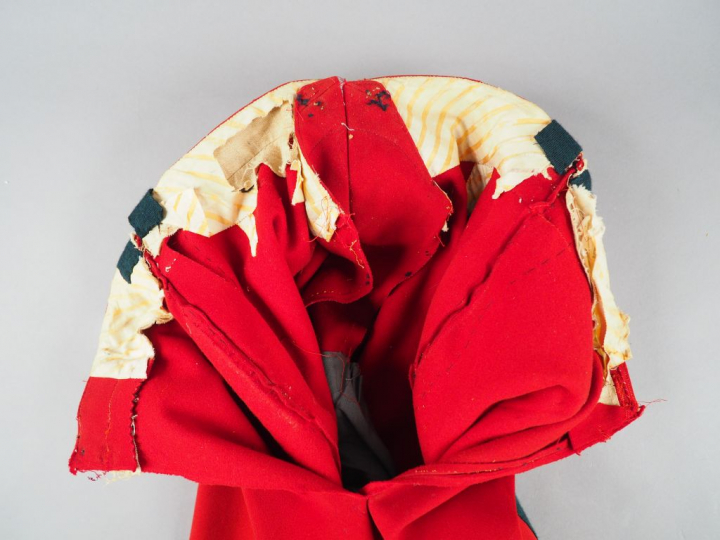 Pantalon droit d’officier d’infanterie garance, double bande vert empi