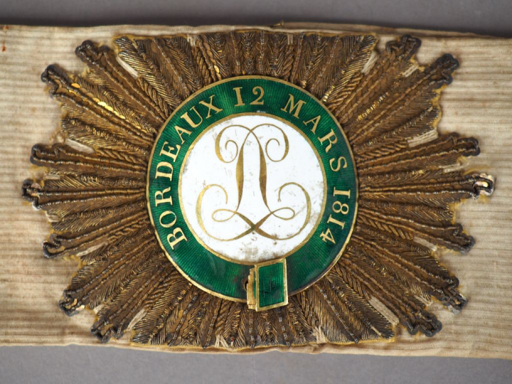 Rarissime brassard dit « Brassard de Bordeaux » pour cavalier de la ga