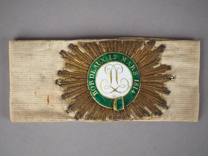 Rarissime brassard dit « Brassard de Bordeaux » pour cavalier de la ga