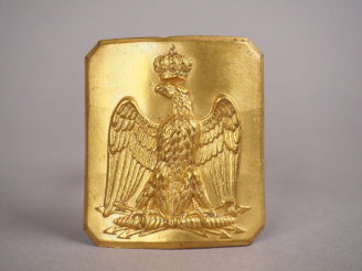 Vente aux enchères Plateau de ceinturon rectangulaire épais à pans coupés de la Garde Nat