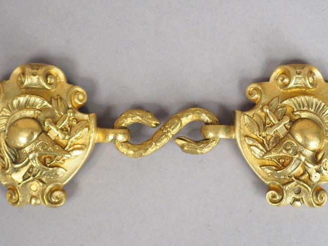 Boucle agrafe d'officier d’Etat-major deux plateaux en bronze fondu, m