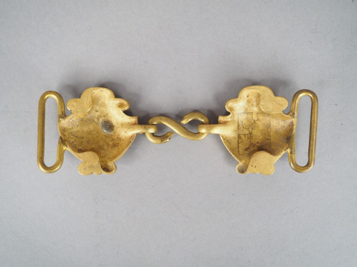 Boucle agrafe d'officier d’Etat-major deux plateaux en bronze fondu, m